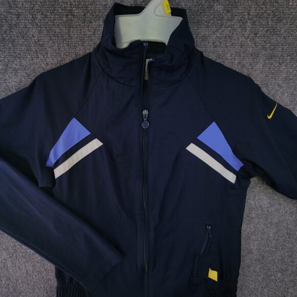 Nike Windbreaker Jacket Youth Size Medium Long Sleeve Blue Full Zip Play Up - Picture 1 of 13